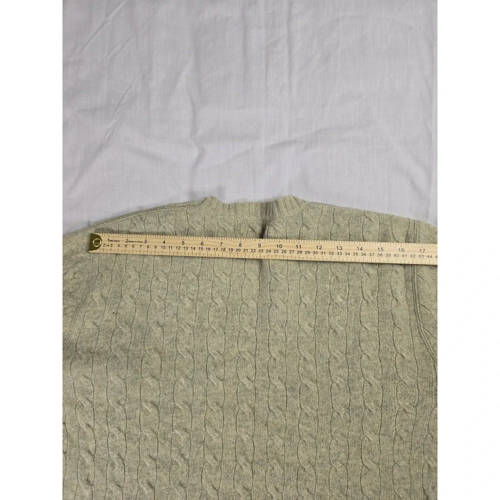 Banana Republic Sweater Mens Large Green Wool Angora Cashmere Cable Knit Luxury